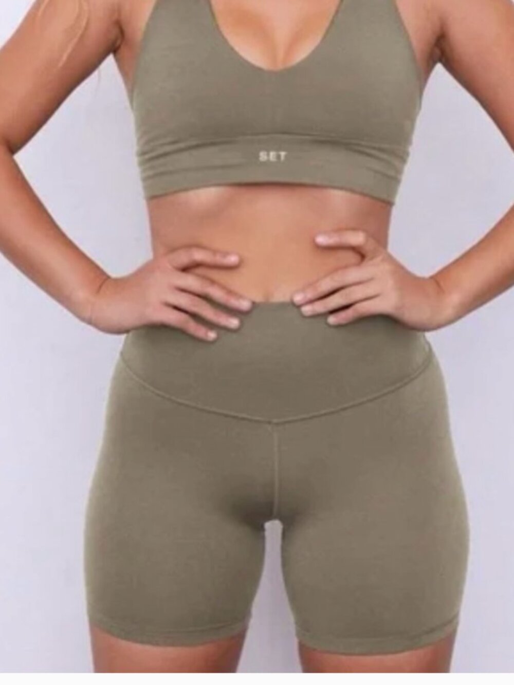 Set Active Luxform Biker Shorts - Sage Green Small